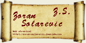 Zoran Solarević vizit kartica